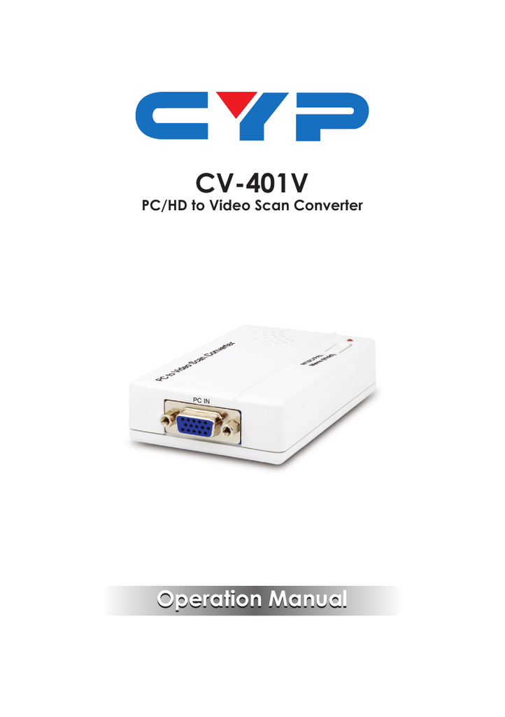 CYP CV401V Operation Manual Manualzz
