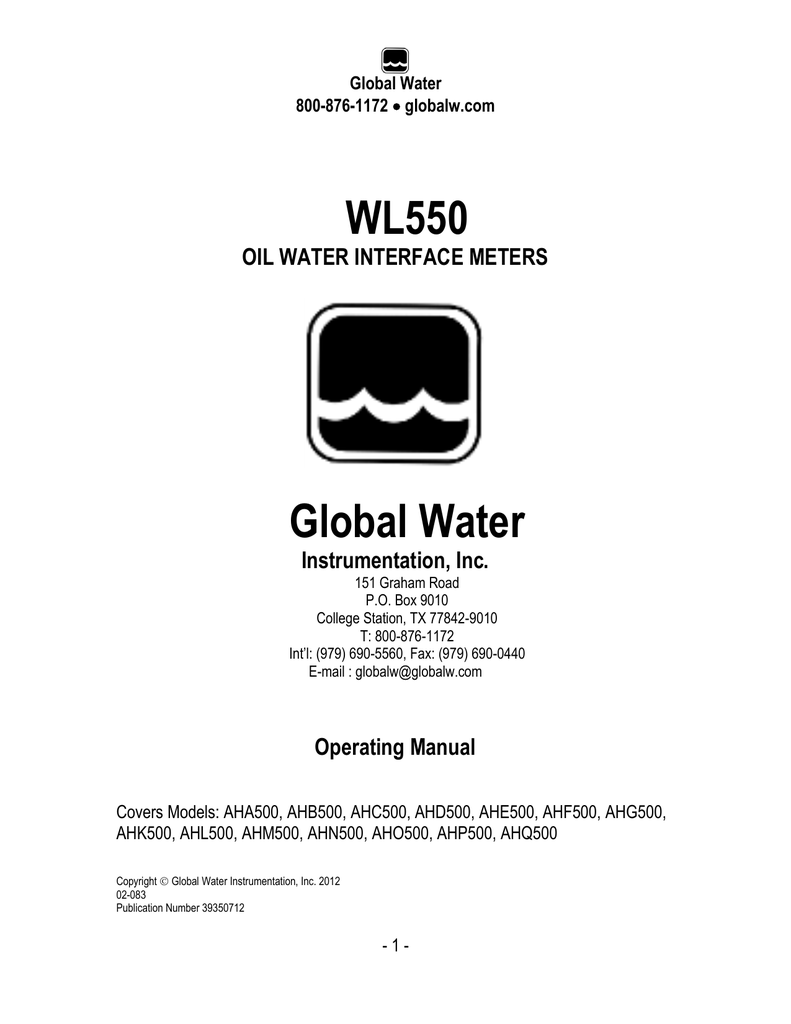 YSI WL550 Instructions Manualzz