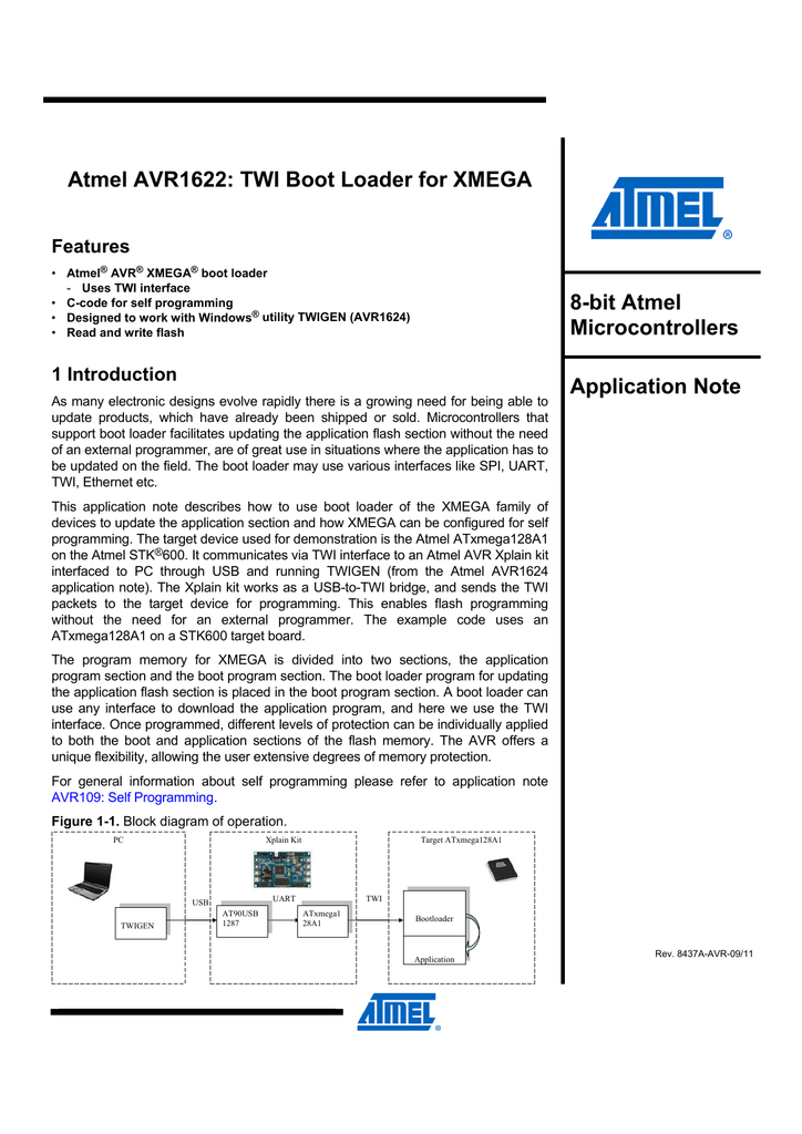 View detail for Atmel AVR1622: TWI Boot Loader for XMEGA | Manualzz