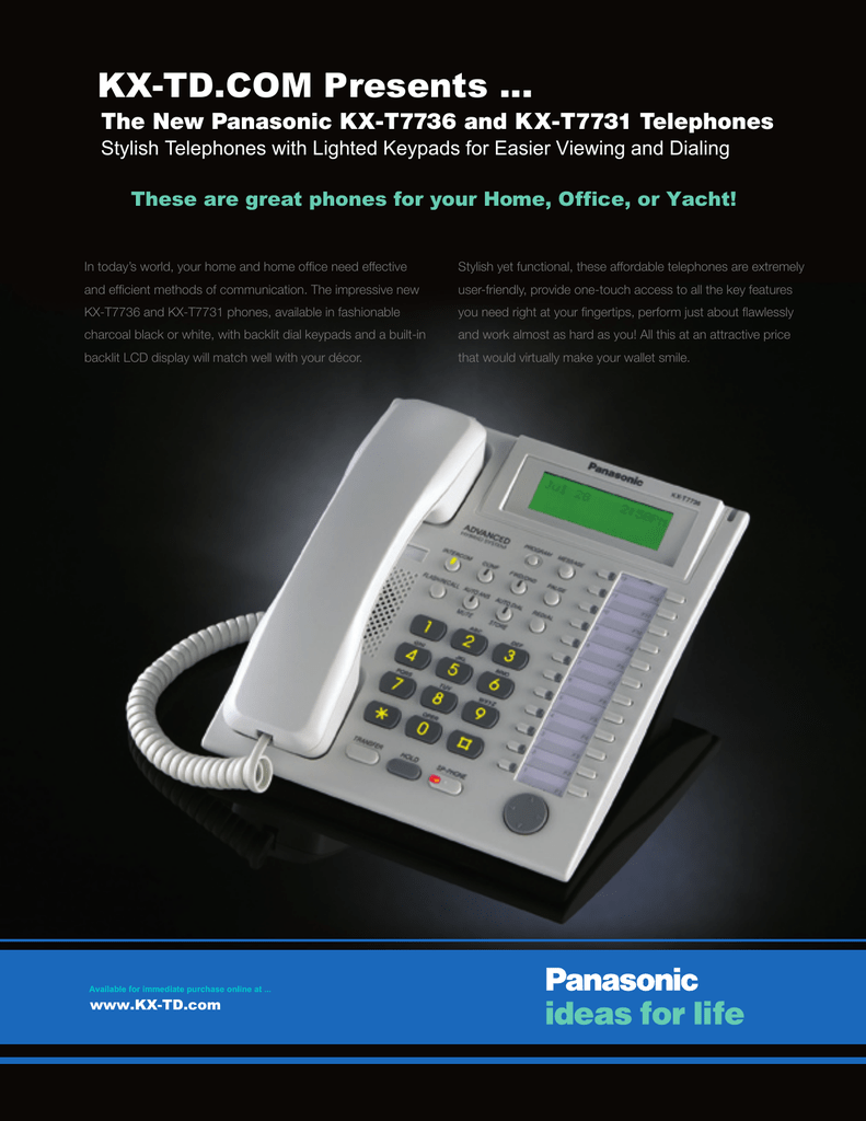 The New Panasonic KX-T7736 and KX-T7731 Telephones | manualzz.com