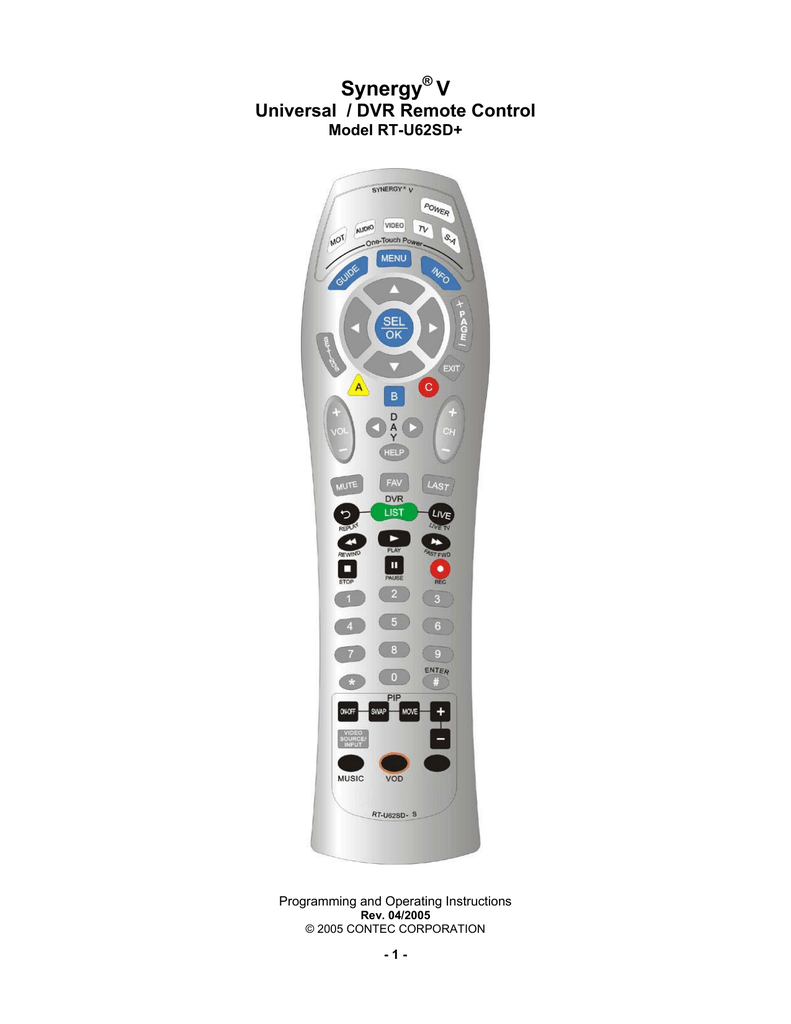 Rt U62sd Dvr Remote Control Manualzz