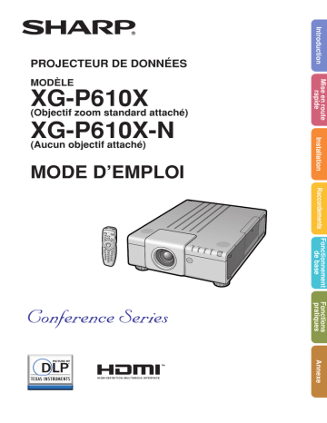 XG-P610X XG-P610X-N MODE D’EMPLOI PROJECTEUR DE DONNÉES | Manualzz