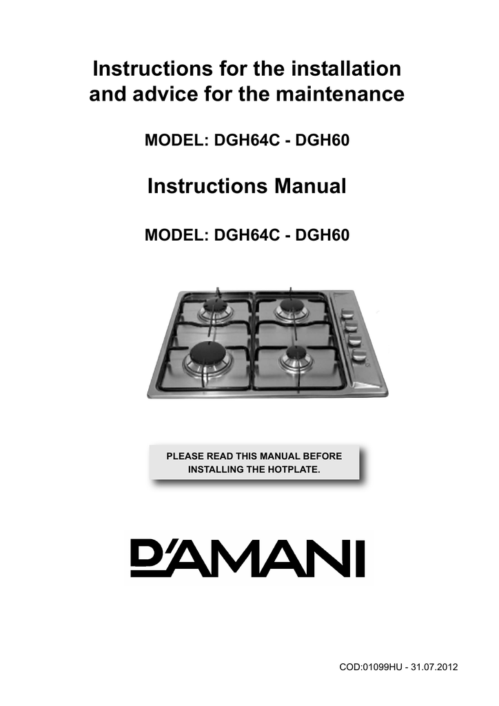 Dgh60 60cm Gas Cooktop Manualzz