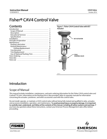 Fisher CAV4 Control Valve Instruction Manual | Manualzz