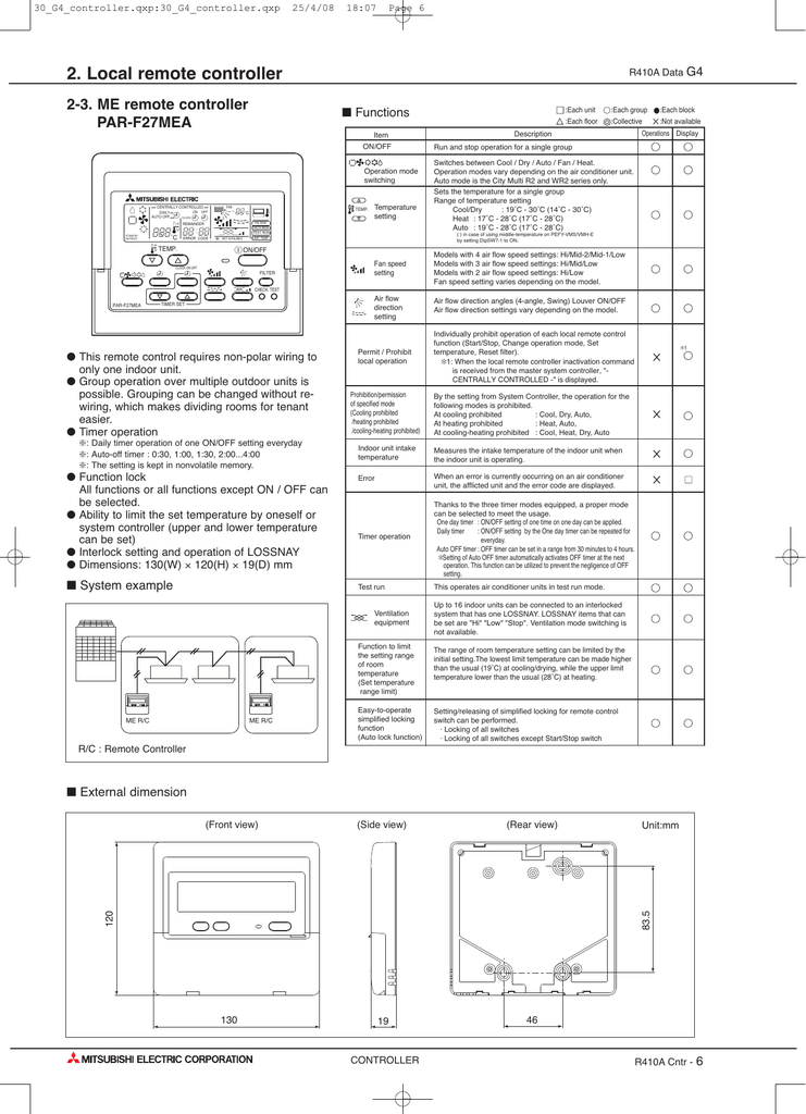 Mitsubishi Electric Air Conditioning Par F27mea J Bios Pics