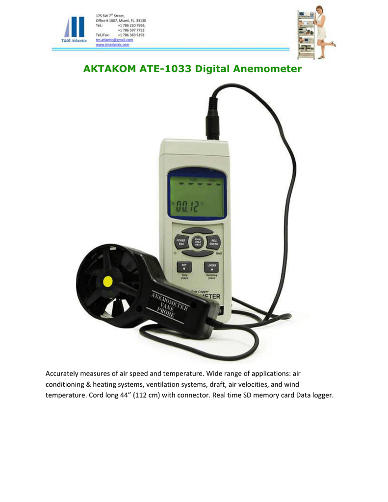 with Data Logging SD Card General Tools HWA4214SD Digital Hot Wire Anemometer 