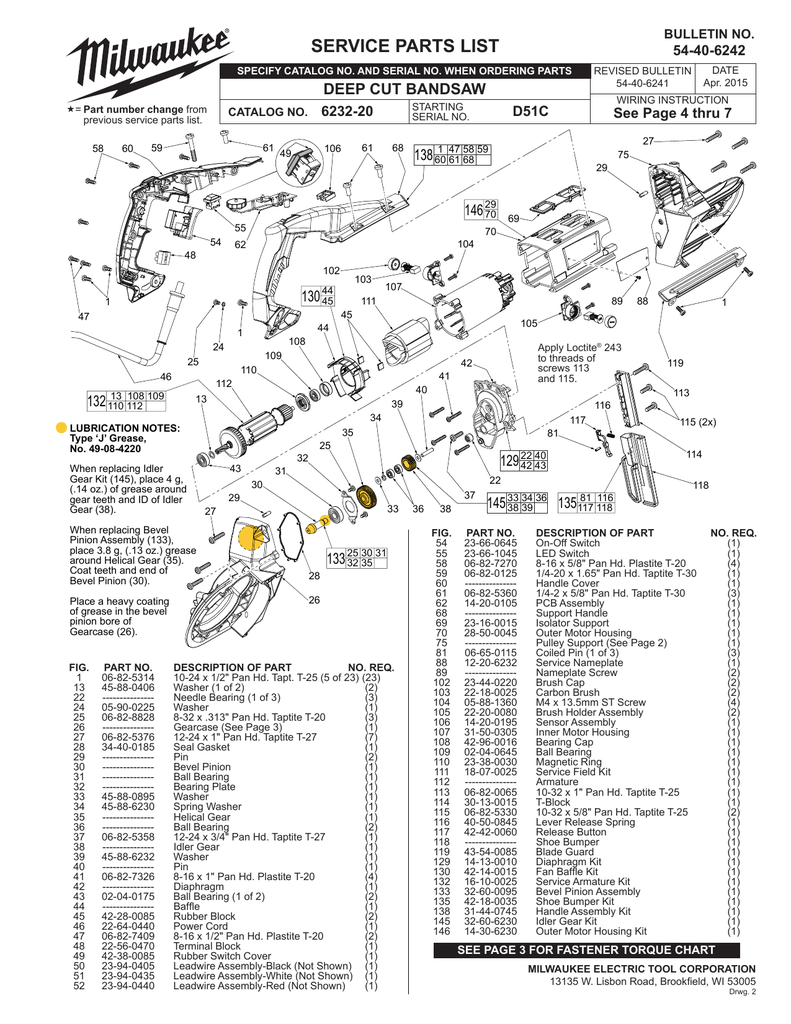 Milwaukee Band Saw Parts List Reviewmotors.co
