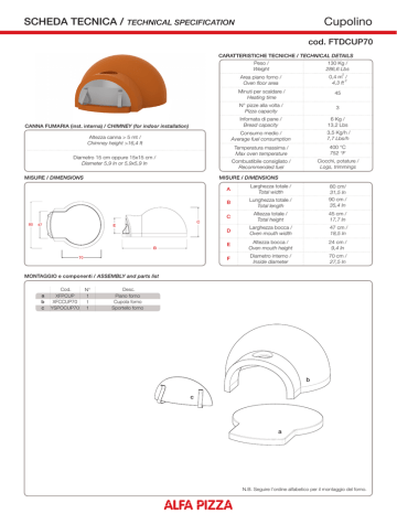 Cupolino 70 Technical sheet PDF | Manualzz