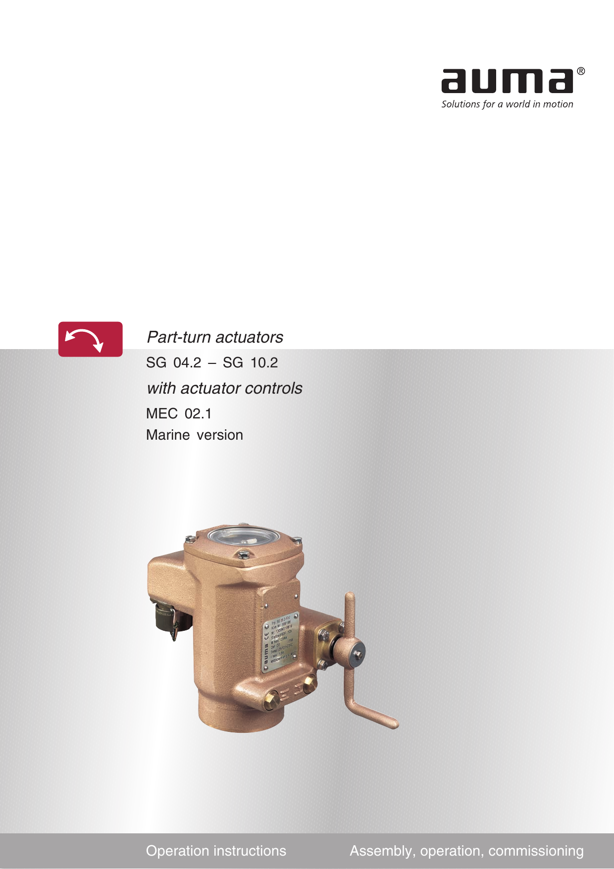 Auma Partturn actuators SG 04.2 Operating Instructions Manualzz