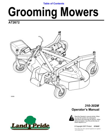 Land Pride AT26 Series Grooming Mowers Manual | Manualzz