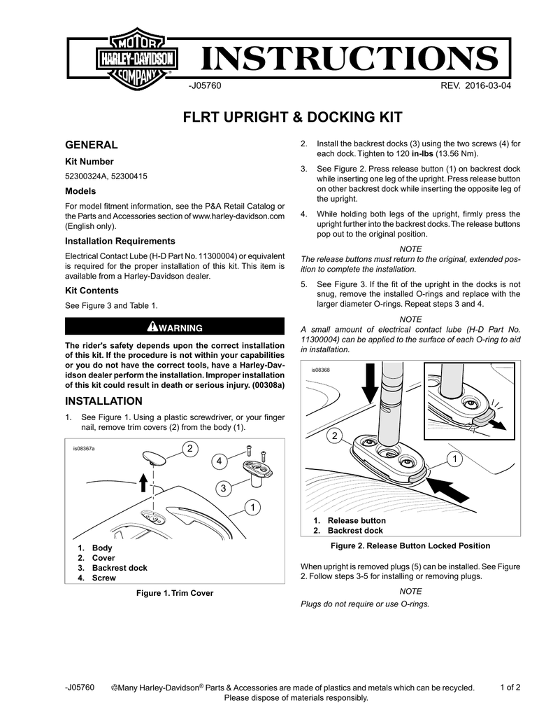 QuickRelease Sissy Bar Upright Instruction Sheet Manualzz