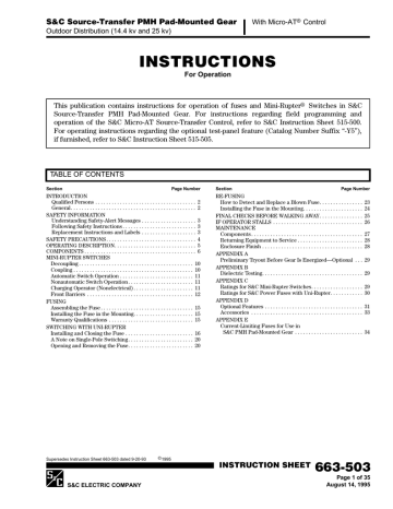 Instruction Sheet 663-503 [English, 329 KB, 8/14/1995] | Manualzz