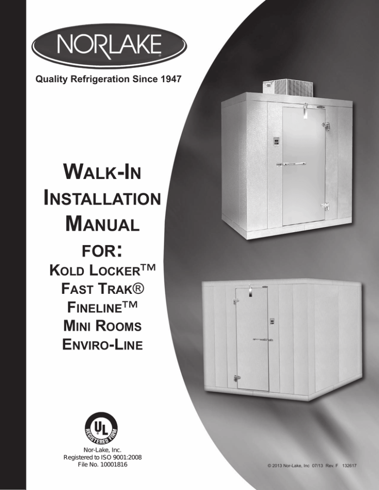Norlake Scientific Walk-In Installation Manual | Manualzz