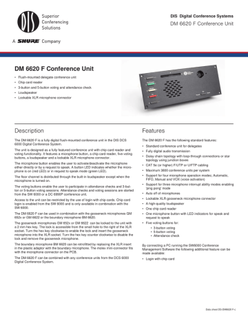 DM 6620 F Specification Sheet | Manualzz