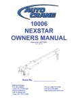 Auto Crane Nexstar 10006 Owners Manual