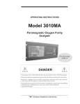 Teledyne 3010MA Paramagnetic oxygen analyzer Instruction manual