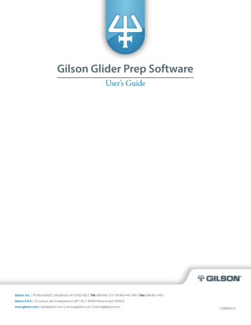 Gilson Glider Prep Software User's Manual | Manualzz