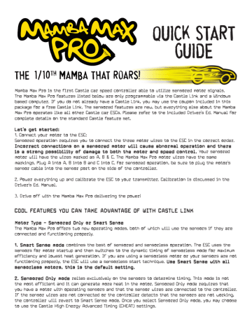 Mamba Max Pro Quick Start Guide | Manualzz