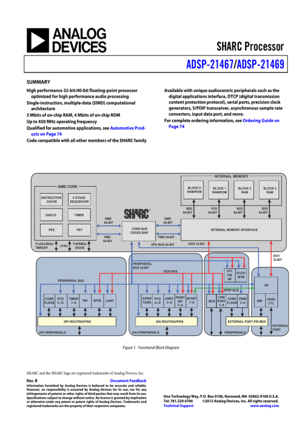 Sharc Processor Adsp 21467 Adsp 21469 Manualzz
