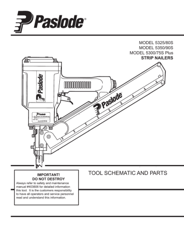 Paslode 5325/80S, 5350/90S, 5300/75S Plus instruction manual | Manualzz