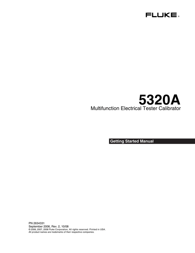 Fluke Calibration 5320A Multifunction Electrical Tester Calibrator