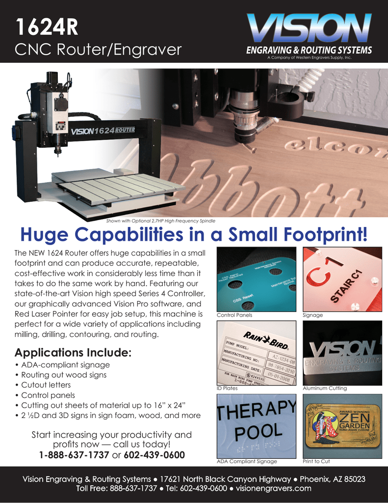 2550 1624r Huge Capabilities In A Small Footprint Cnc Router Engraver Manualzz