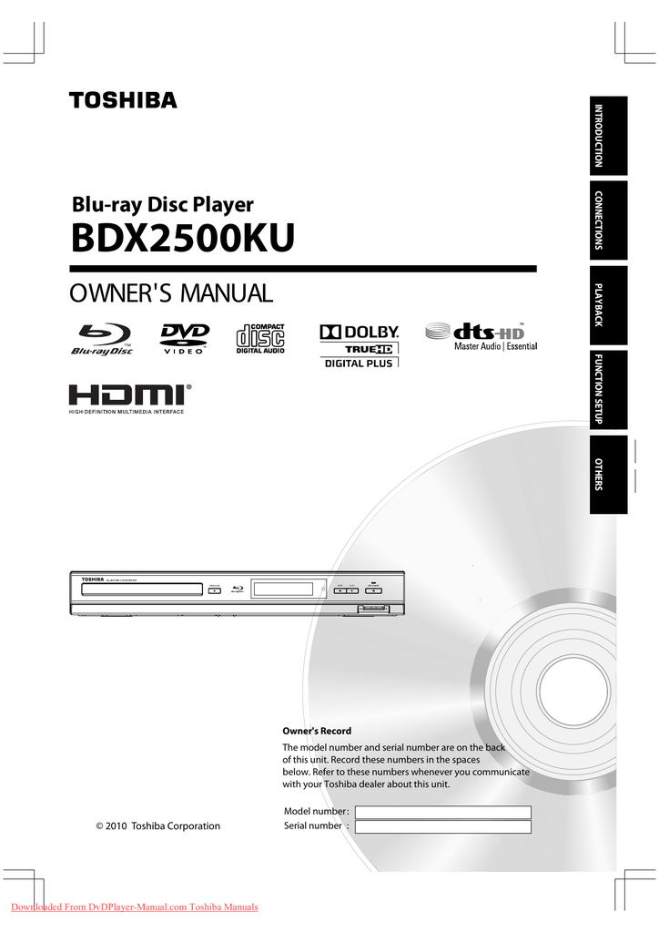 Toshiba BDX2500 User Guide Manual Operating Instruction Pdf | Manualzz