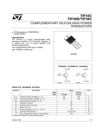 2pcs ~ 100pcs TIP35C TIP36C TIP35 TIP36 Silicon négatif Positif Négatif Transistor PNP ST TO-247