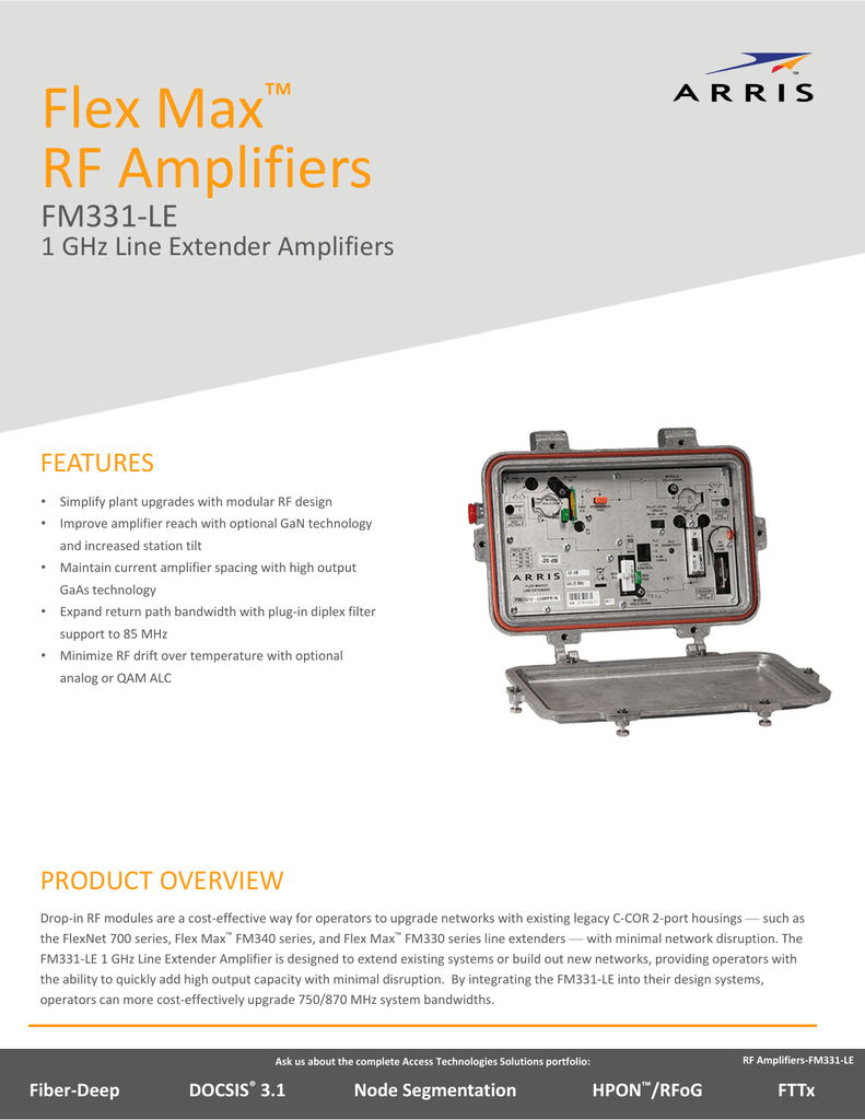 Data Sheet Flex Max FM331LE 1 GHz Line Extender Amplifier Data Sheet