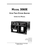 Teledyne 3060e Ultra Trace oxygen analyzer Instruction manual