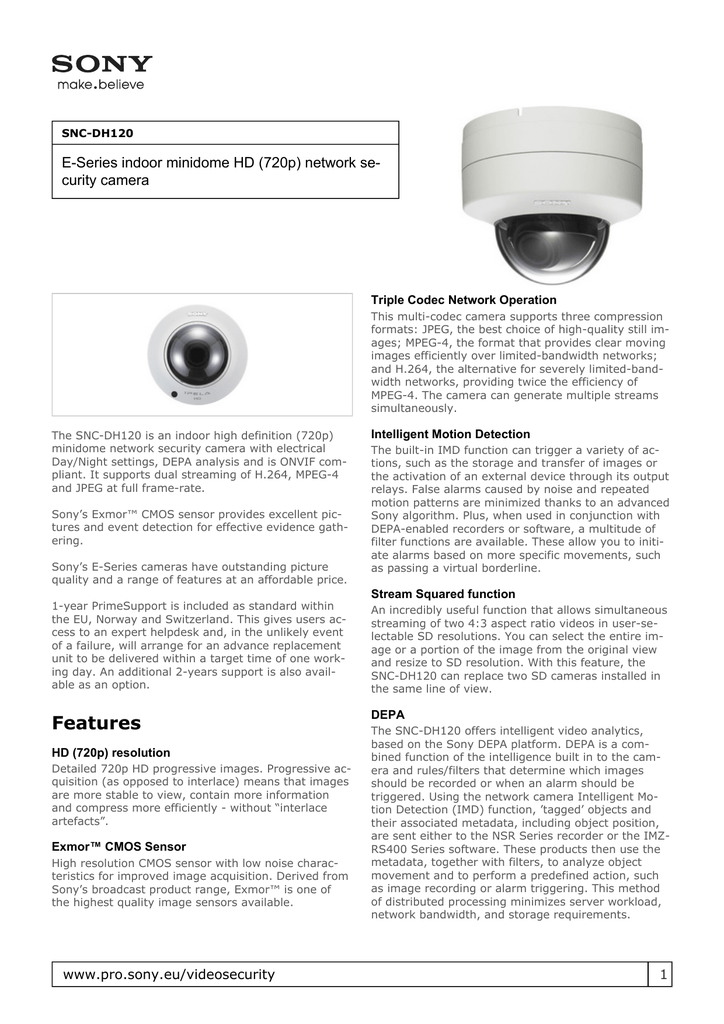 Sony SNC-EM520 SD Minidome Camera network IP camera