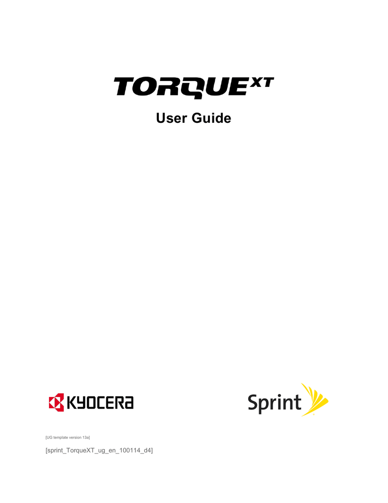 Kyocera Torque Xt Sprint User Guide Manualzz