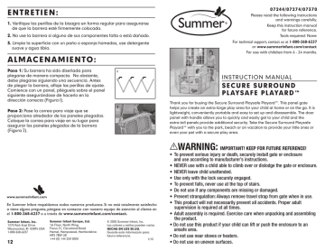 Secure Surround Playsafe Playard Instruction Booklet 07244 07370 Manualzz Secure Surround Playsafe Playard, Summer Infant Secure Surround