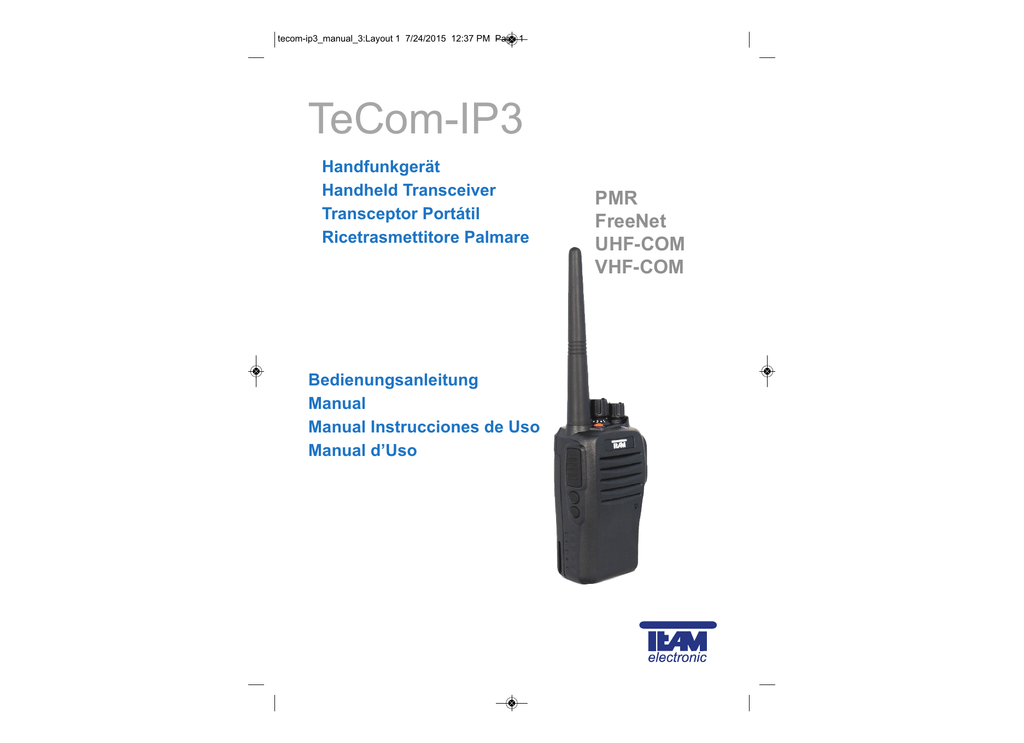 Bedienungsanleitung Manual Team TeCom IP3 (612 kB pdf) | Manualzz 