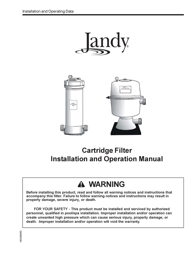 Jandy CT100 Filter Owner s Manual Manualzz
