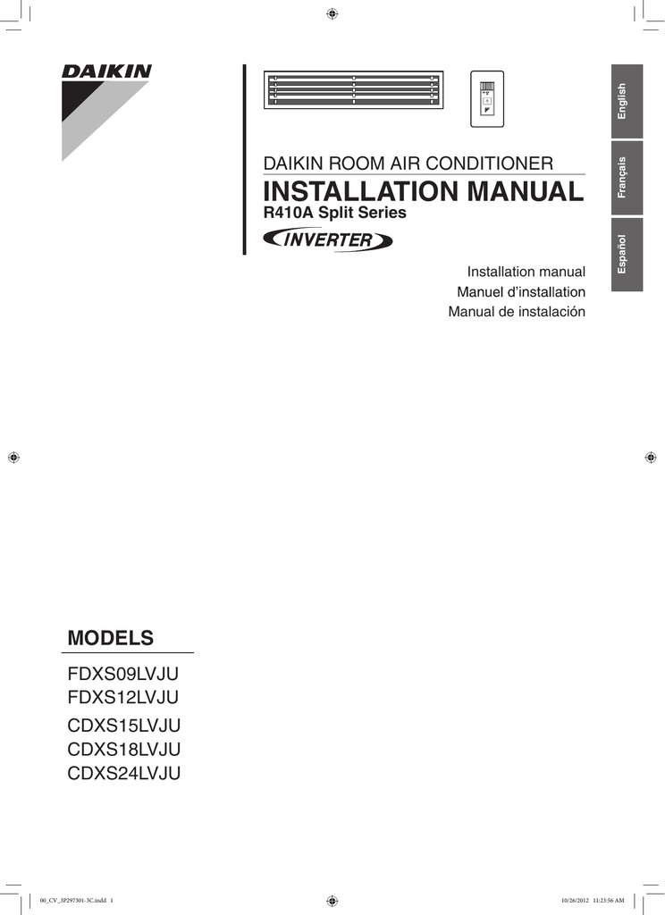 Daikin R410a Split Series Manual