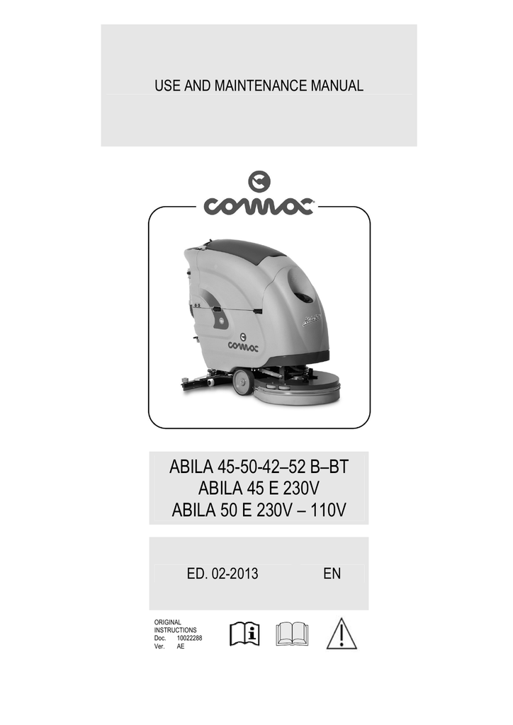 COMAC Abila 52B Use And Maintenance Manual | Manualzz