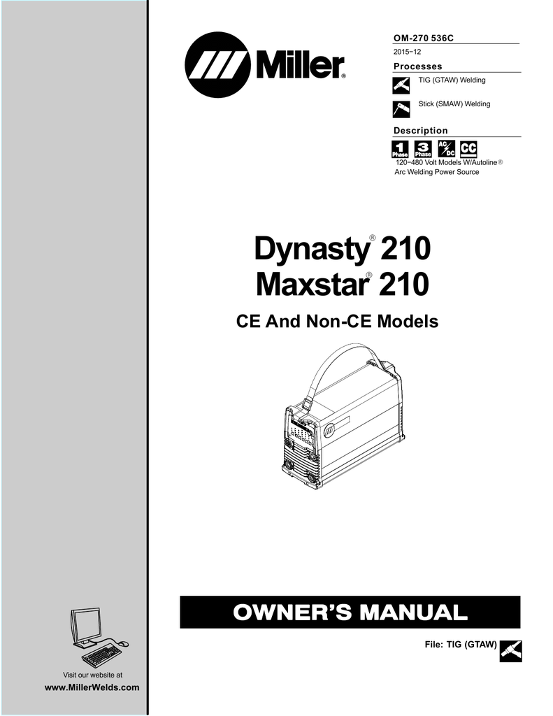 Miller MF390439L Owner's manual | Manualzz