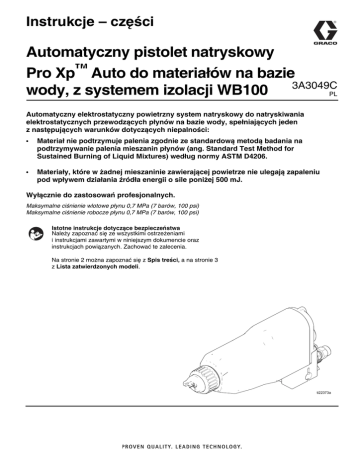 Graco 3A3049C - Pro Xp Auto Waterborne Air Spray Gun Instructions | Manualzz