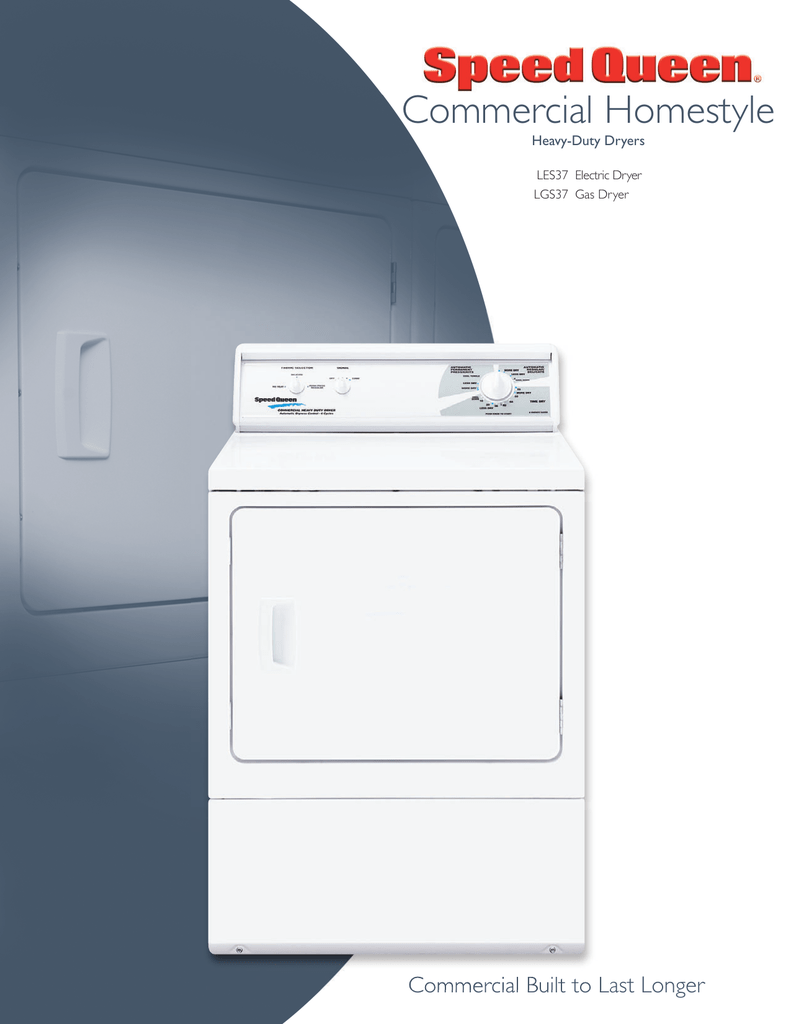 Speed Queen 27 Inch Commercial Electric Stacked Dryer on Washer Laundry  Center LTEE5ASP175TW01