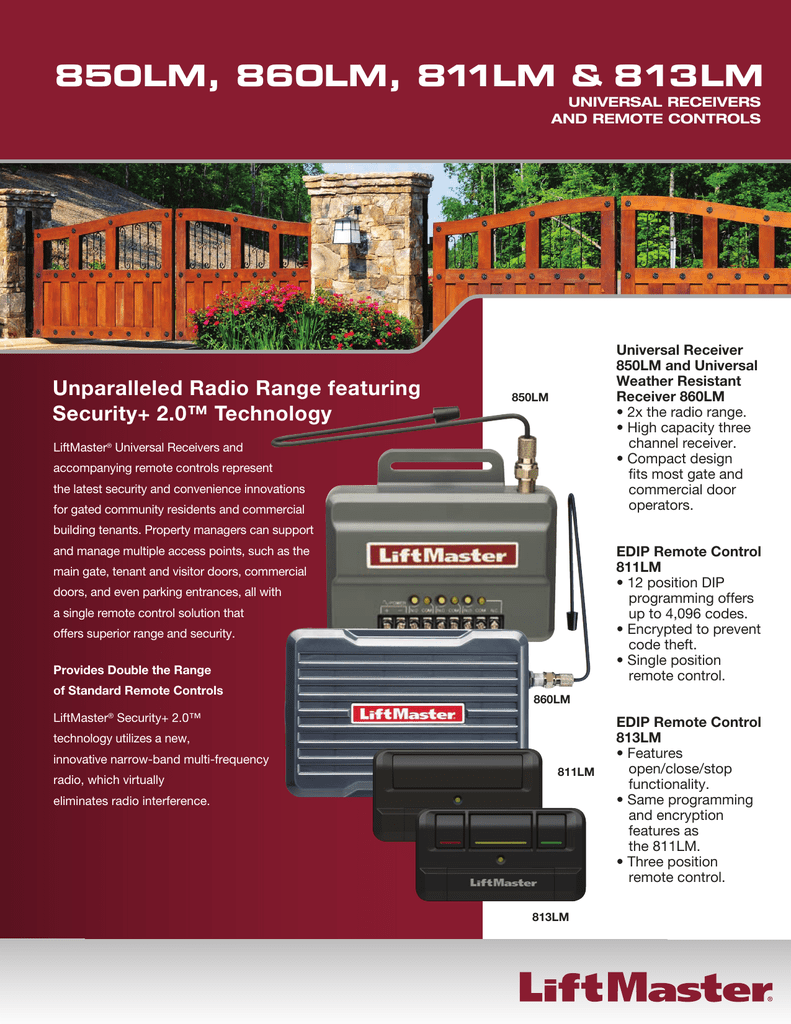 Liftmaster 850lm Universal Gate And Garage Door Opener Receiver Manual