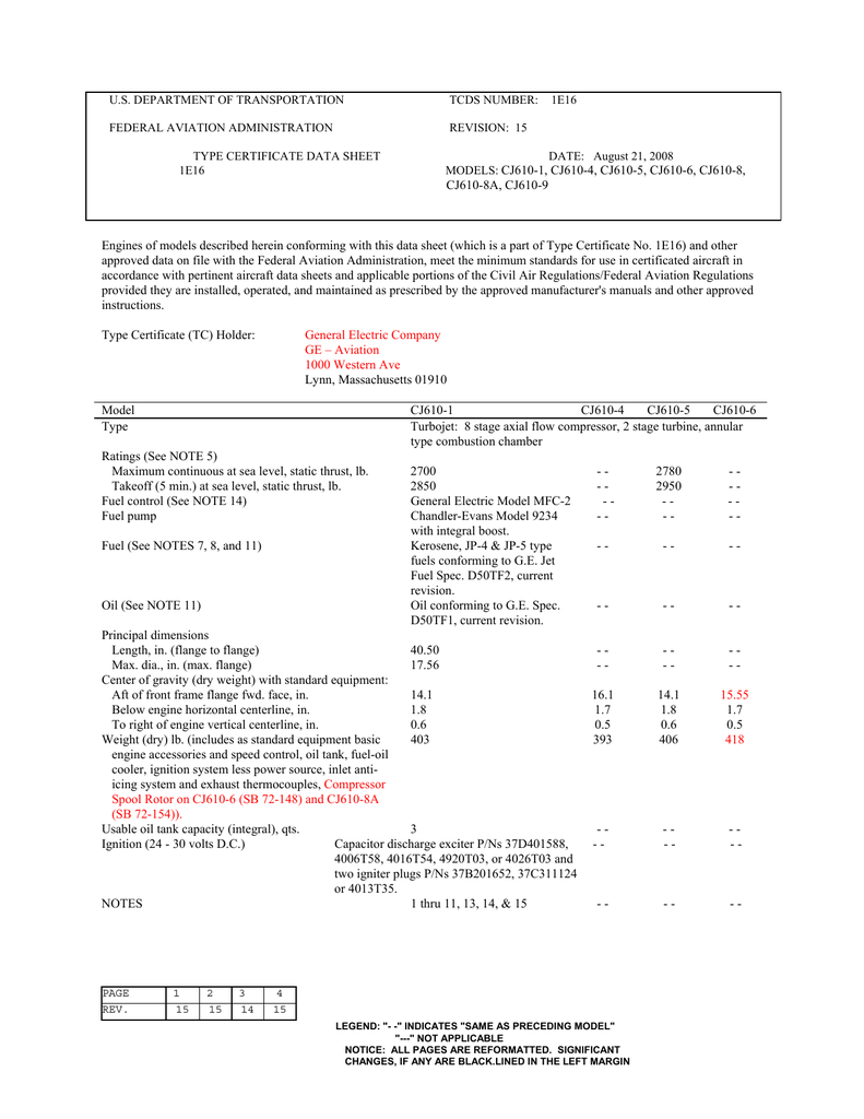 General Electric Faa Type Certificate Manualzz