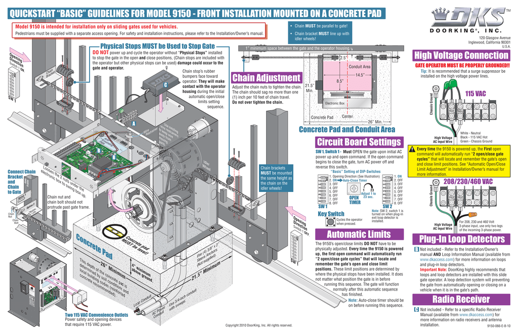 Doorking 9150 Sliding Gate Opener Quick Start Manualzz Com