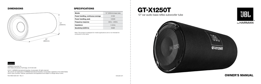 jbl 1250w subwoofer