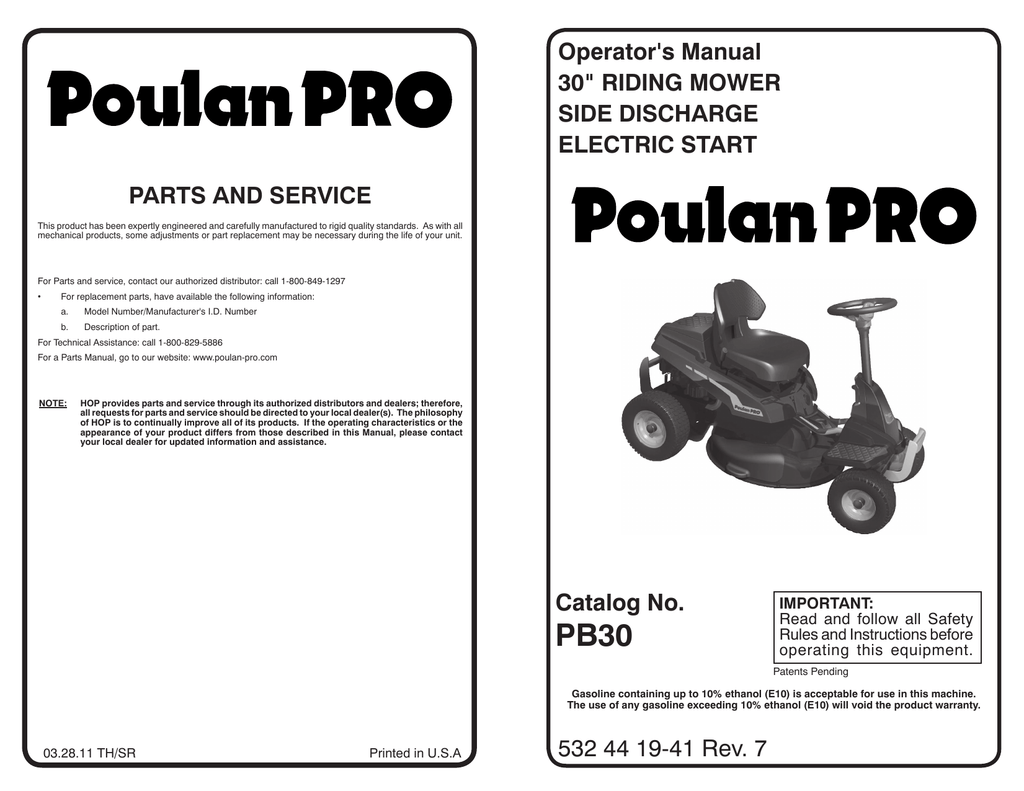 Poulan discount pro 30