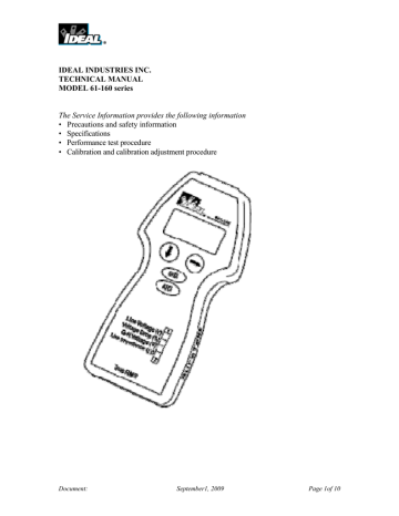 Ideal 61-164 SureTest Circuit Analyzer manual | Manualzz
