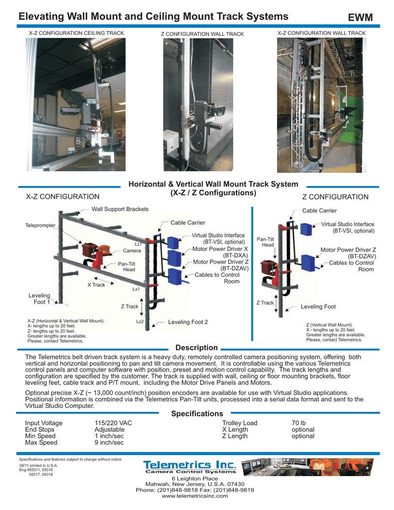 Ewm And Ceiling Mount Track Sys Manualzz Com