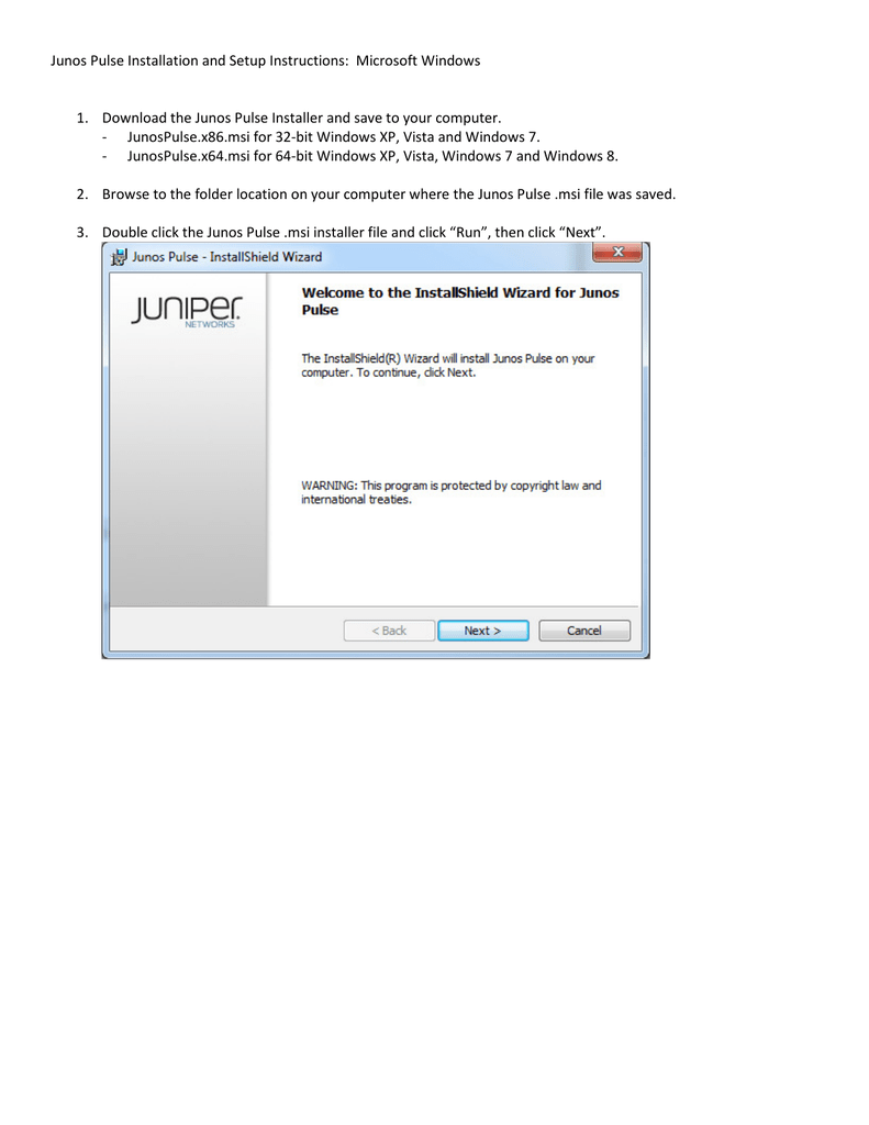 Junos Pulse Windows Vista