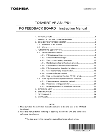 Toshiba TOSVERT VF-PS1 Instruction manual | Manualzz