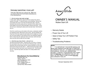 AmeriGlide Rubex Stair Lift Owner's Manual | Manualzz